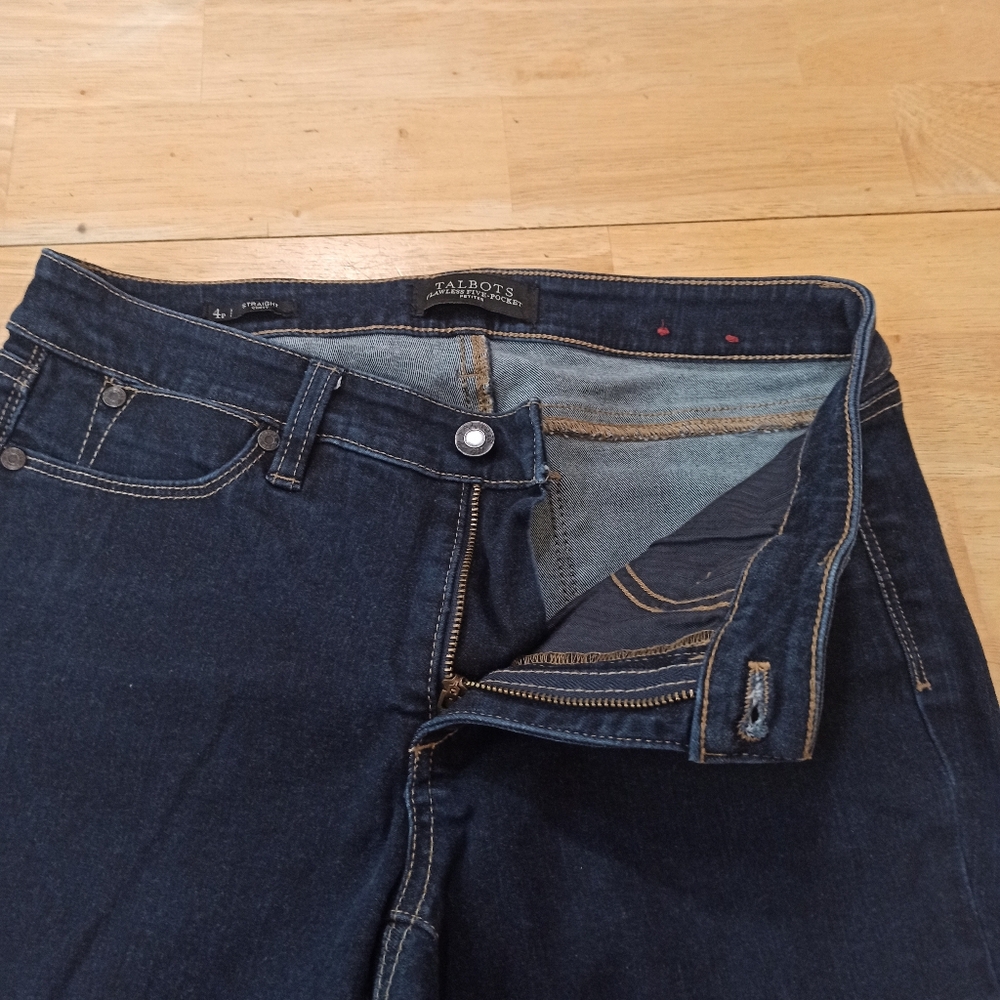 Talbots Flawless Five-Pocket PetitesJeans Women 4P Dark Blue Low Rise - Picture 5 of 16